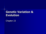 Genetic Variation & Evolution