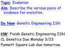 TOPIC: Evolution AIM: What evidence supports the theory of