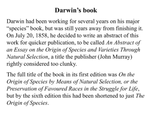 PPT - 7 - Darwin`s `On the Origin of Species`