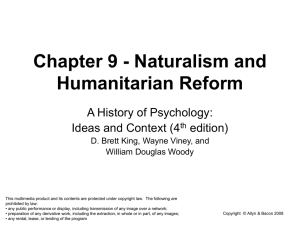Chapter 9 - Naturalism and Humanitarian Reform