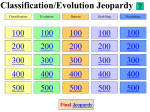 Classification-Evolution Jeopardy