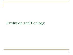 ecology and evolution