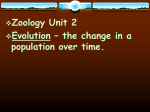 the change in a population over time. Pre