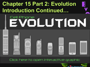 Ch. 15, Darwin`s Theory of Evolution