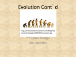 Evolution Cont`d