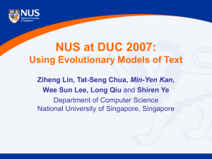 NUS at DUC 2007 - National University of Singapore