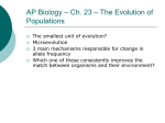 AP Biology – Ch. 23 – The Evolution of Populations