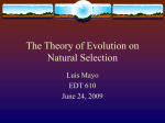 The Theory of Evolution on Natural Selection