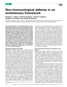Non-immunological defense in an evolutionary framework Parker , Seth M. Barribeau