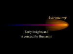 Astronomy and a Context for Humanity