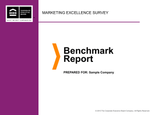 BENCHMARK REPORT - Marketing Excellence Survey