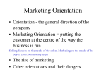 The advantages of the marketing orientation