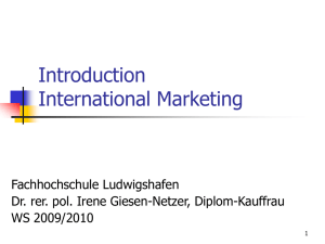 Introduction International Marketing