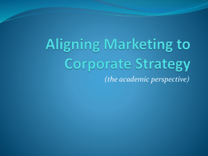Aligning Marketing to Corporate Strategy