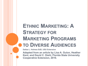 Ethnic Marketing: A Strategy for Marketing Programs to