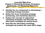 Chapter 8: Marketing Strategy: Strategies, Positioning, and