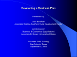 Developing a Business Plan - Southern Rural Development Center