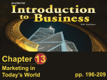 Chapter 13: Marketing in Today`s World