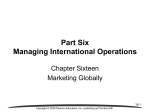 Part Six Managing International Operations