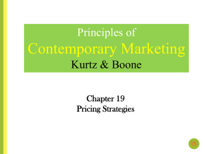 Chapter 19 Pricing Strategies
