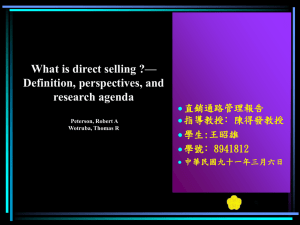 What is direct selling ?—Definition, perspectives, and research