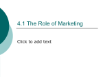 4.1 The Role of Marketing