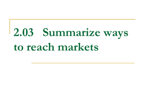 Ways to reach markets - Catawba County Schools