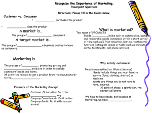 2.01 Recognize the importance of marketing.