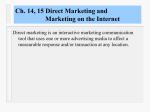Chapter 14 Direct Marketing and Marketing on the Internet
