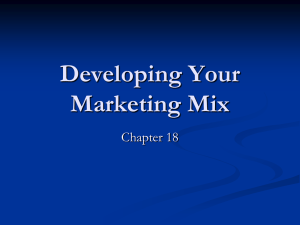Developing Your Marketing Mix