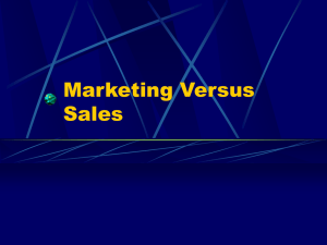 Marketing Versus Sales