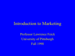 Introduction to Marketing - University of Pittsburgh