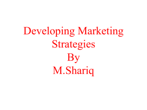 Developing Marketing Strategies