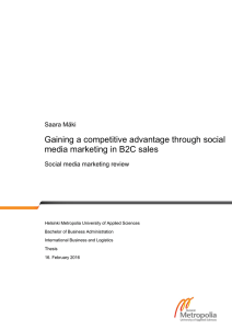 Gaining a competitive advantage through social media marketing in B2C sales