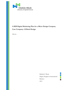 A B2B Digital Marketing Plan for a Micro Design Company