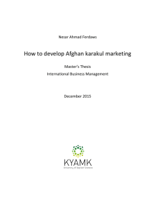 How to develop Afghan karakul marketing  Nesar Ahmad Ferdaws Master’s Thesis