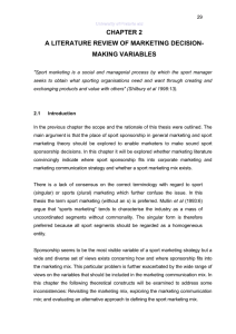 CHAPTER 2 A LITERATURE REVIEW OF MARKETING DECISION- MAKING VARIABLES