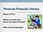 Personal Financial Literacy What is PFL?