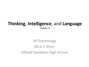 Thinking Intelligence and Language PRESENTATION