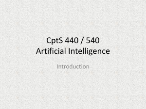 CptS 440 / 540 Artificial Intelligence
