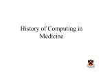 History of Computing in Medicine