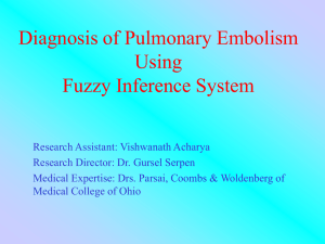 Diagnosis of Pulmonary Embolism Using Fuzzy Inference System
