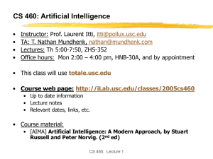 CS 561a: Introduction to Artificial Intelligence