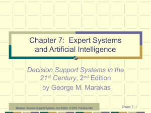 Expert Systems and Artificial Intelligence