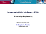 Lectures on Artificial Intelligence – CS364 Knowledge Engineering
