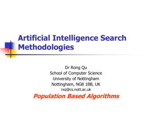 Population Based Algorithms - School of Computer Science