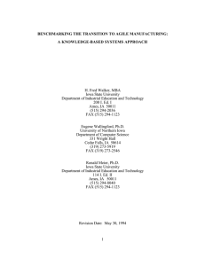 BENCHMARKING THE TRANSITION TO AGILE MANUFACTURING: A KNOWLEDGE-BASED SYSTEMS APPROACH