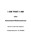I AM THAT I AM eller Automated Mathematician