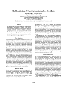 The Marchitecture: A Cognitive Architecture for a Robot Baby