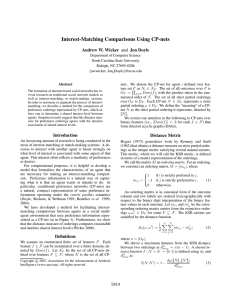 Interest-Matching Comparisons Using CP-nets Andrew W. Wicker